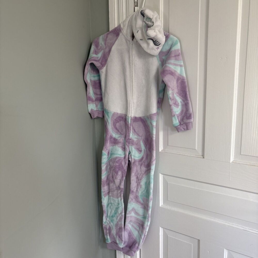 Saint Eve‎ Kids Youth Hooded Fleece Unicorn Sleeper Purple Size Small 7/8